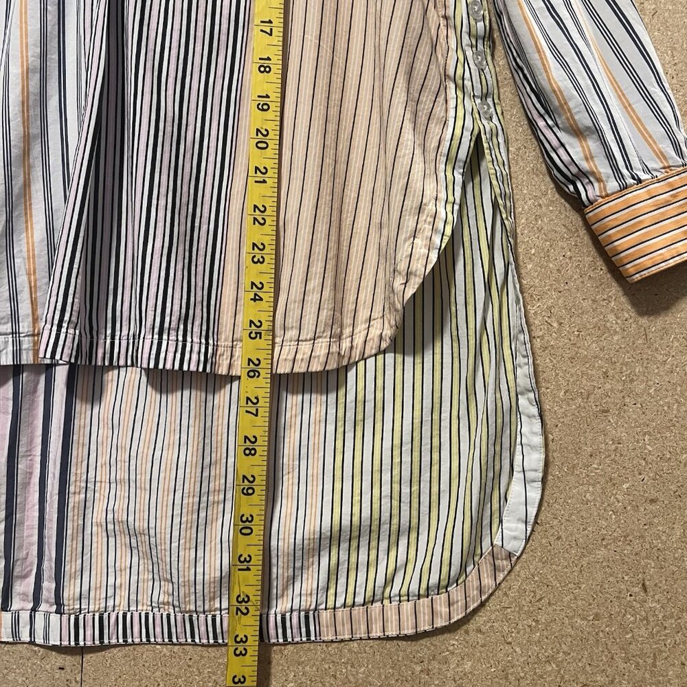 Anthropologie Maeve Alix Stripe Henley Popover Oversized Tunic Size XS Patchwork - Picture 5 of 11